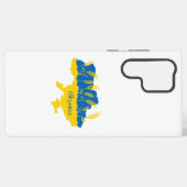 ウクライナタイポグラフィとウクライナ国旗の小麦穂 SAMSUNG GALAXYケース (裏面横)