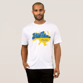 ウクライナタイポグラフィとウクライナ国旗の小麦穂 Tシャツ (正面フル)