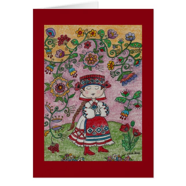 ウクライナダンサーアンドフラワーズフォークアート