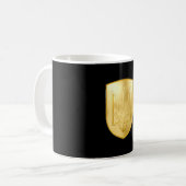ウクライナトリデントギャルファルコンクレスト金ゴールドルック コーヒーマグカップ (正面左)