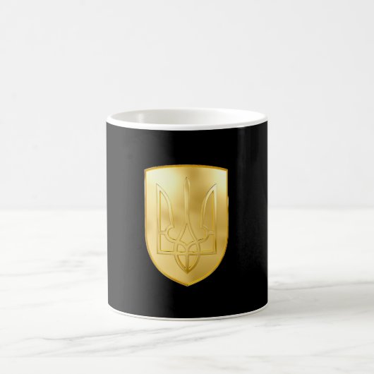 ウクライナトリデントギャルファルコンクレスト金ゴールドルック コーヒーマグカップ (中央)
