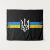 ウクライナトリデント – ウクライナ国旗の記号 タペストリー (正面(横))