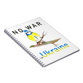 ウクライナトートバッグで水色の鳥No war ノートブック (右側)