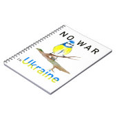 ウクライナトートバッグで水色の鳥No war ノートブック (左側)