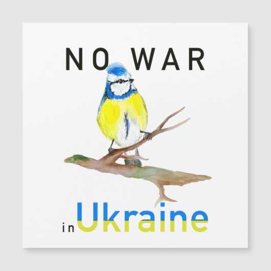 ウクライナトートバッグノートブーで水色の鳥No war (正面)