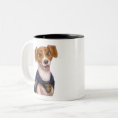 ウクライナドッグパトロンTシャツ ツートーンマグカップ (正面左)