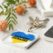 ウクライナハート（青と黄） キーホルダー (側面)