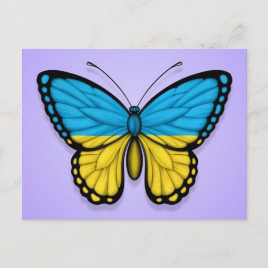 ウクライナバタフライ国旗（紫） ポストカード (正面)