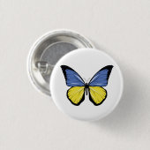 ウクライナバタフライ国旗 缶バッジ (正面&裏面)