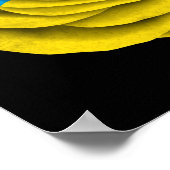 ウクライナバラ国旗オンブラック ポスター (角)