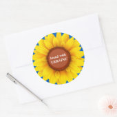 ウクライナヒマワリと並ぶ ラウンドシール (封筒)