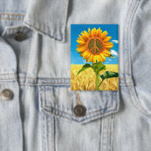 ウクライナヒマワリの平和ボタン 缶バッジ (インサイチュ)