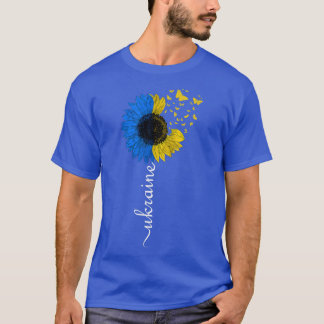 ウクライナヒマワリ国旗ヴィンテージウクライナ国旗ウクラ Tシャツ