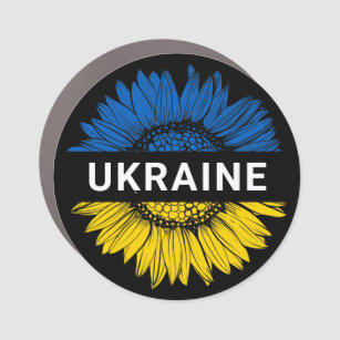 ウクライナヒマワリ支援連帯ウクライナ  カーマグネット