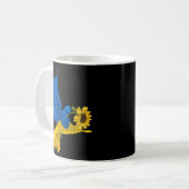 ウクライナヒマワリ祈アウクライナ コーヒーマグカップ (正面左)