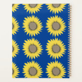 ウクライナヒマワリ黄色と青の花の柄 プランナー手帳 (裏面)