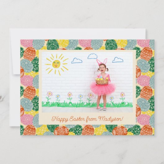 ウクライナピサンキーエッグカスタムフォトイースター 招待状 (正面)