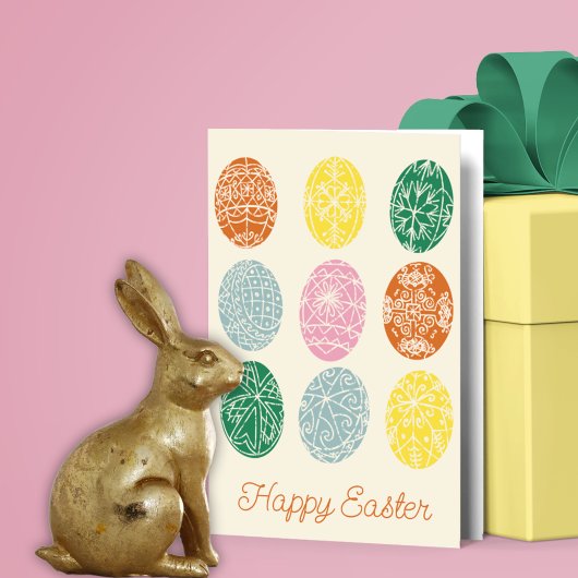 ウクライナピサンキ飾エッグハッピーイースター カード