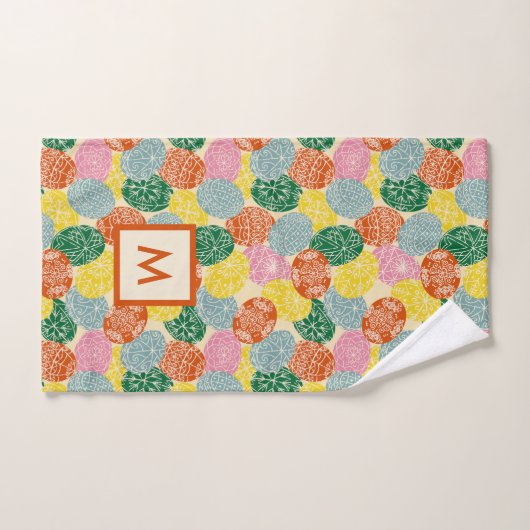 ウクライナピサンキ飾ーイースターエッグモノグラム ハンドタオル (ハンドタオル)