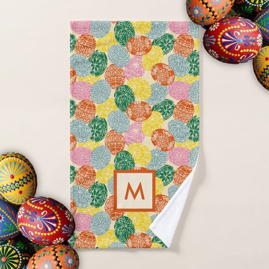 ウクライナピサンキ飾ーイースターエッグモノグラム ハンドタオル