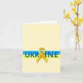 ウクライナピースカードのUnityリボン カード (黄色い花)
