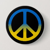 ウクライナピースサインクラシックラウンドステッカーボタン 缶バッジ (正面)