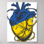 ウクライナピースバーベドワイヤーハートラブウクライナ ポスター (正面)