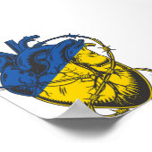 ウクライナピースバーベドワイヤーハートラブウクライナ ポスター (角)