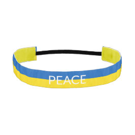 ウクライナピースブルーカスタムイエロー文字国旗 アスレチックヘッドバンド