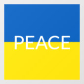 ウクライナピースブルーカスタムイエロー文字国旗 ウィンドウサイン (シート)