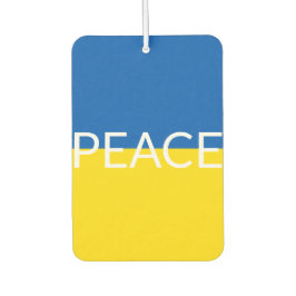 ウクライナピースブルーカスタムイエロー文字国旗 カーエアーフレッシュナー