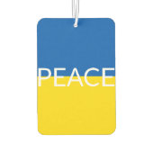 ウクライナピースブルーカスタムイエロー文字国旗 カーエアーフレッシュナー (裏面)