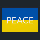 ウクライナピースブルーカスタムイエロー文字国旗 ポスター<br><div class="desc">ウクライナ平和ブルー黄カスタム色文字国旗のポスター記号</div>