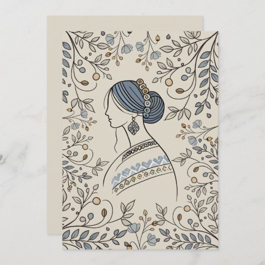 ウクライナフォークアートサンキューカード サンキューカード (正面/裏面)