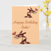 ウクライナフォークアートバーズフォーババ カード (黄色い花)