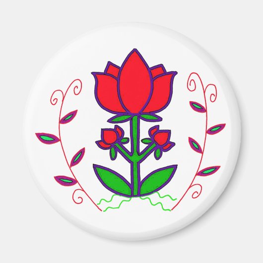 ウクライナフォークアートモチーフ – 生活の木 マグネット (正面)