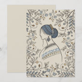 ウクライナフォークアート招待状-フローラデザイン 招待状 (正面/裏面)