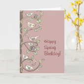 ウクライナフォークアート春誕生日 カード (黄色い花)