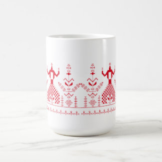 ウクライナフォークモチーフフラット コーヒーマグカップ
