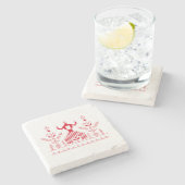 ウクライナフォークモチーフフラット ストーンコースター (横)