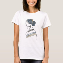 ウクライナフォーク女性 | ラインアートTシャツ Tシャツ