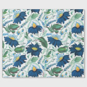 ウクライナフォーク絵画スタイルの花 ラッピングペーパー (フラット)