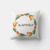 ウクライナフォーク花柄。ウクライナカスタム クッション (正面)