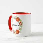 ウクライナフォーク花柄。ウクライナカスタム マグカップ (正面左)