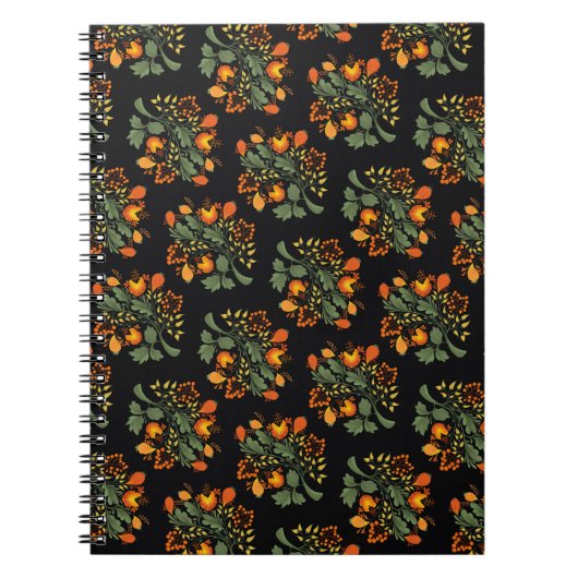 ウクライナフォーク花柄。ウクライナ ノートブック (正面)