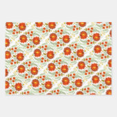ウクライナフォーク花柄。ウクライナ ラッピングペーパーシート (正面)
