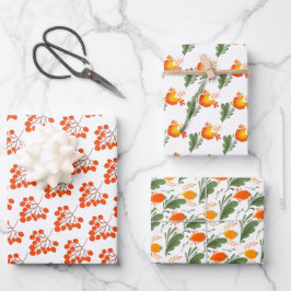 ウクライナフォーク花柄。ウクライナ ラッピングペーパーシート