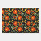 ウクライナフォーク花柄。ウクライナ ラッピングペーパーシート (正面)