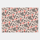 ウクライナフォーク花柄。ウクライナ ラッピングペーパーシート (正面3)