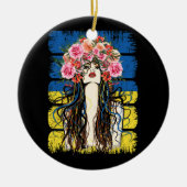 ウクライナフラッグファッショナブルウクライナジークヴィレッジ セラミックオーナメント (正面)